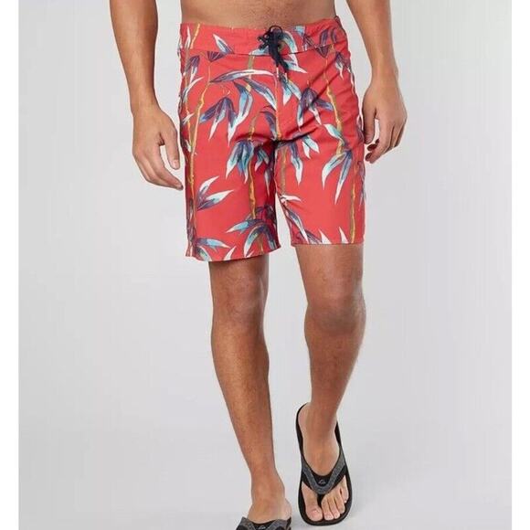 BILLABONG Men’s Red Bamboo Sundays Pro Recycler‎ Boardshort Shorts Trunks Sz 33 - Picture 1 of 10